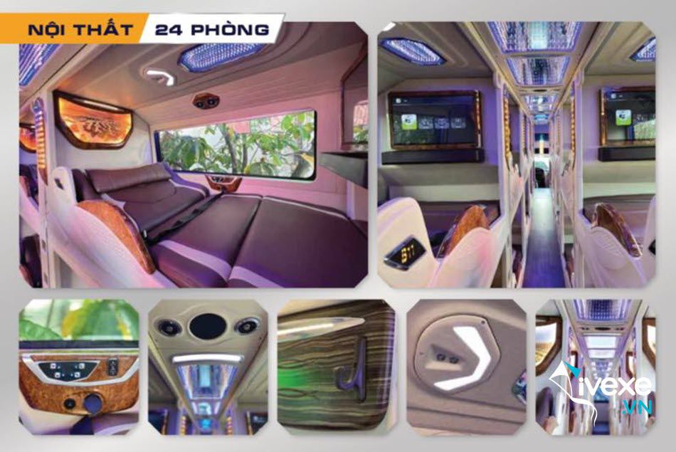 Nội thất xe Limousine 24 phòng của nhà xe Thái Sơn Buôn Ma Thuột