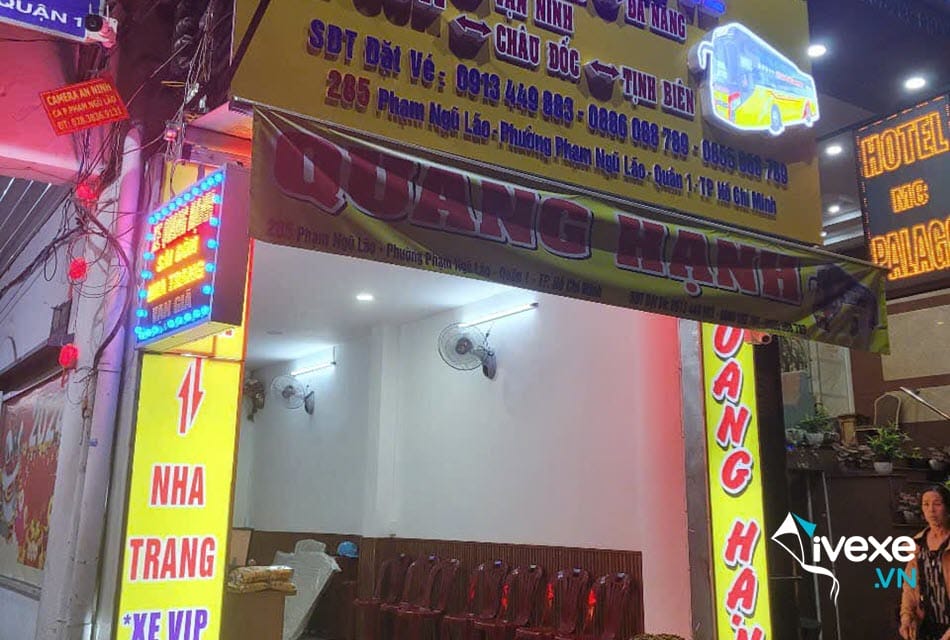 Địa chỉ phòng vé nhà xe Quang Hạnh tại Sài Gòn