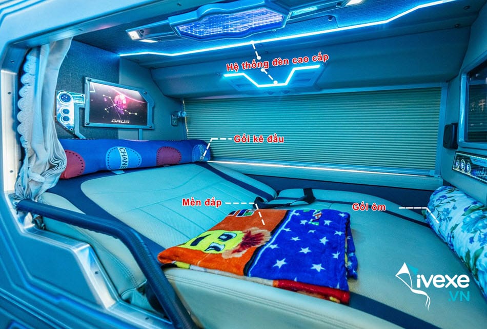 Tiện ích xe Limousine 22 phòng của xe khách Hạnh Cafe