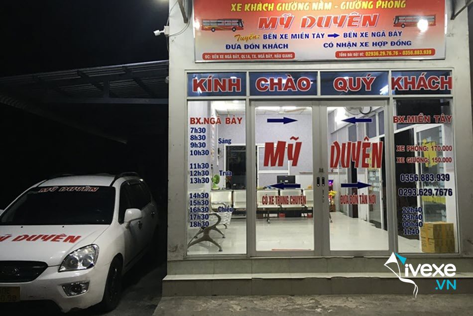 Địa chỉ phòng vé nhà xe Mỹ Duyên tại Hậu Giang