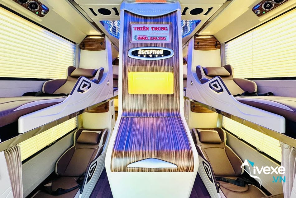 Tiện ích xe Limousine 34 phòng của nhà xe Thiên Trung