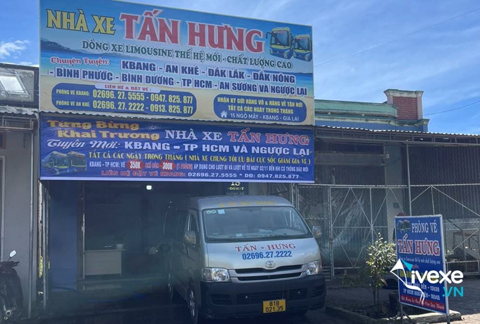 Địa chỉ phòng vé xe Tấn Hưng tại Gia Lai