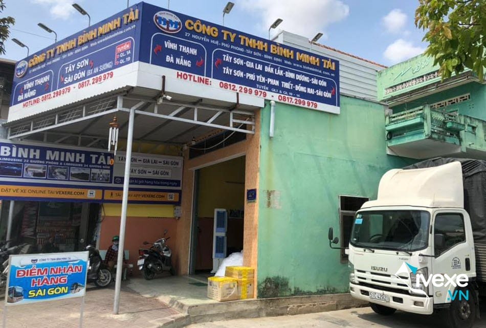 Địa chỉ văn phòng nhà xe Bình Minh Tải tại Tây Sơn - Bình Định