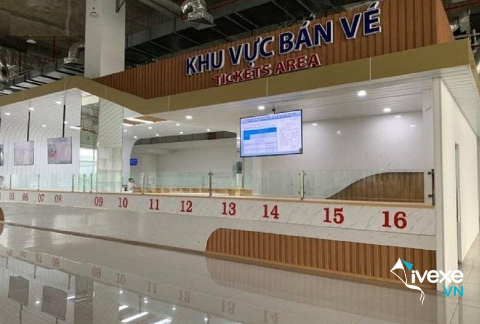 Quầy vé tại bến xe Miền Đông Mới