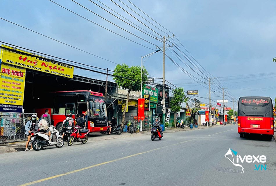 Địa chỉ phòng vé nhà xe Huệ Nghĩa tại Bình Dương