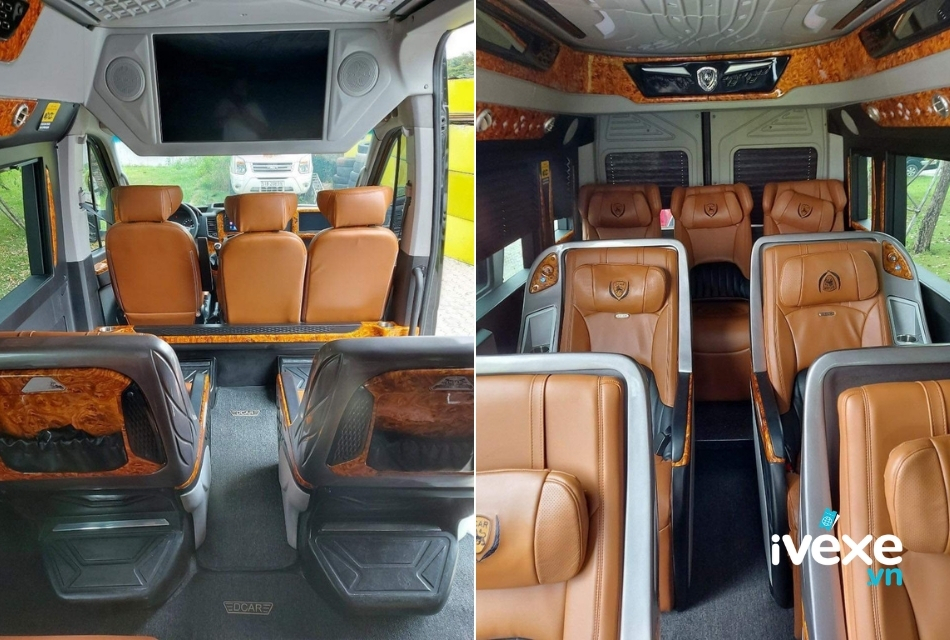Nội thất dòng xe Limousine 9 chỗ của nhà xe Vũ Linh