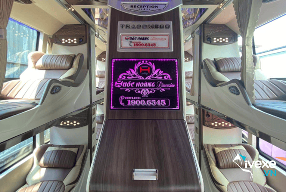 Tiện nghi xe Limousine 34 phòng của xe Quốc Hoàng