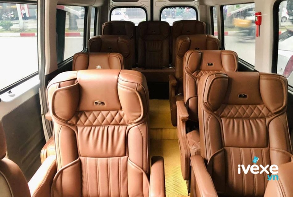 Tiện ích sang trọng xe Limousine 9 chỗ của nhà xe Mộc Châu Travel