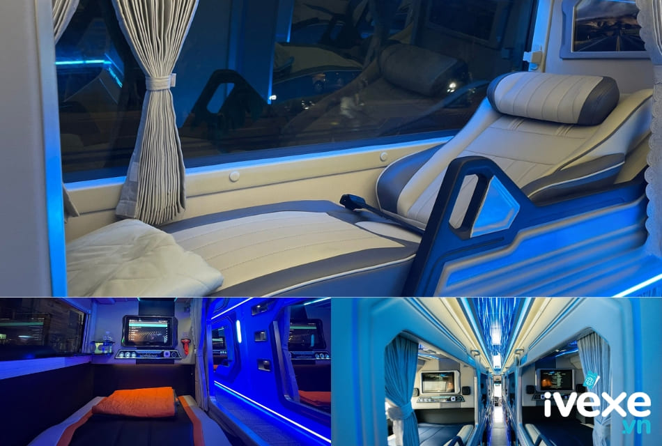 Không gian tiện nghi của dòng xe Limousine của xe khách Tiến Oanh