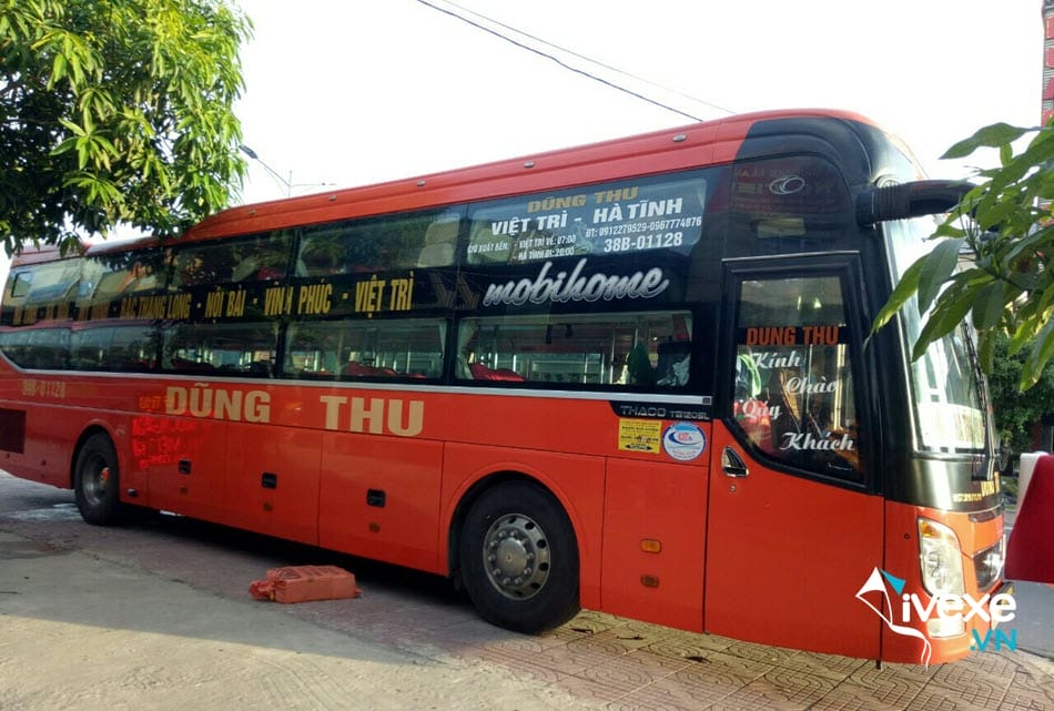 Nhà xe Dũng Thu đi Phú Thọ từ bến xe Hà Tĩnh