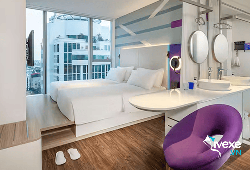 Phòng ngủ sang trọng của Tru by Hilton Lao Cai City Riverside