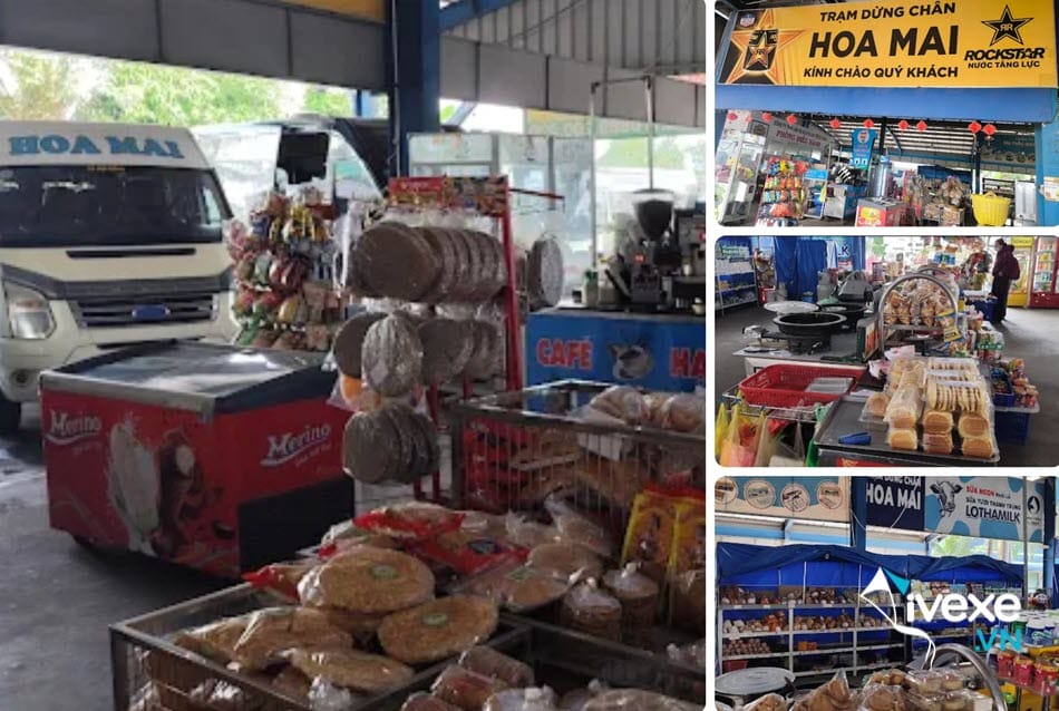 Quầy hàng đặc sản vùng miền tại Trạm dừng chân Hoa Mai