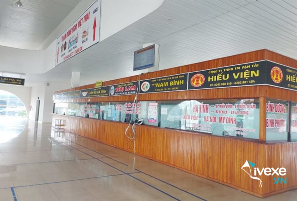 Quầy vé các nhà xe tại bến xe Hà Tĩnh