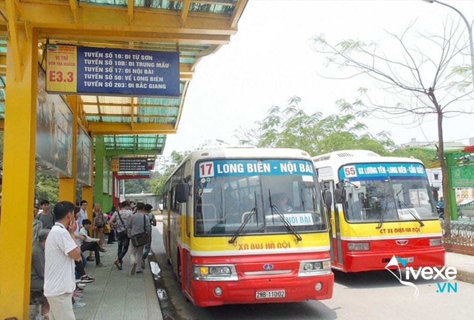 Hoạt động tuyến xe buýt 17 Long Biên đi Sân bay Nội bài