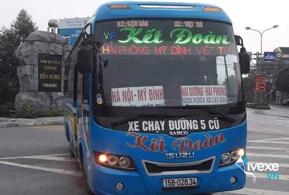 Xe khách Kết Đoàn đi Hải Phòng từ bến xe Việt Trì