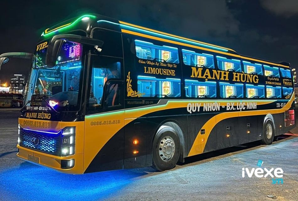 Xe giường nằm đôi của Nhà xe Mạnh Hùng tuyến Sài Gòn đi Phan Thiết
