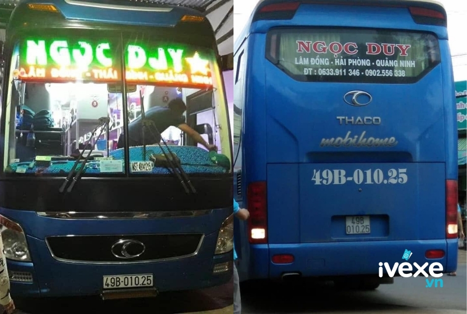 Nhà xe Ngọc Duy chuyên phục vụ hành khách tuyến Thái Bình đi Lâm Đồng